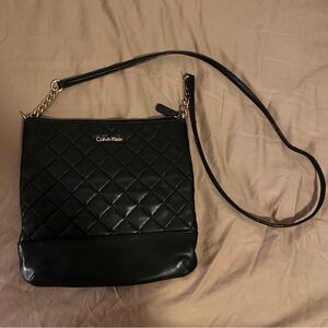 Calvin Klein worn Black Crossbody leather bag